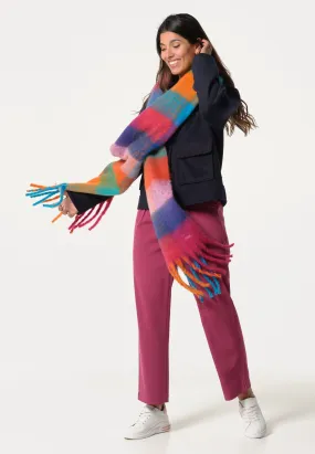 charpe femme carreaux multicolores