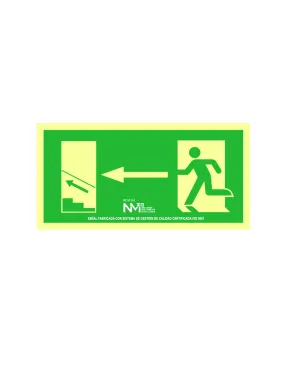 Enseigne Évacuation Escaliers Supérieur Gauche Pvc 0,7mm Classe B 32x16cm B11151 Normaluz - - 9020Générique